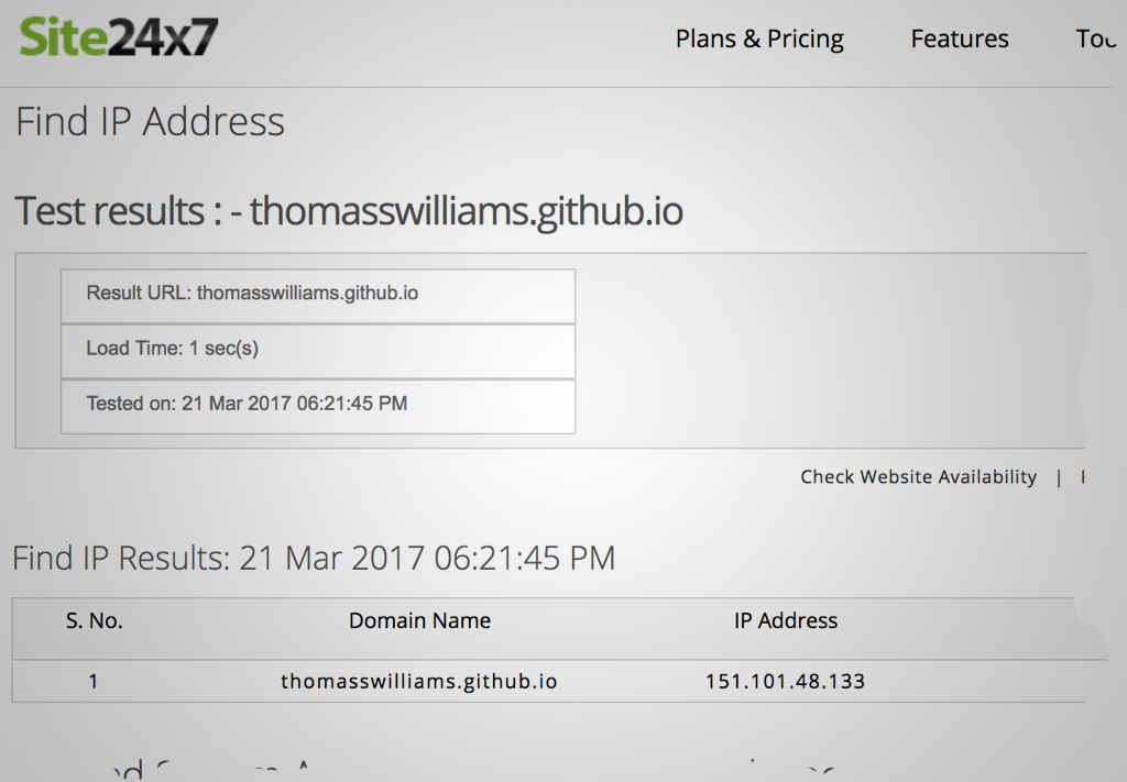 Site24x7 Find IP address
