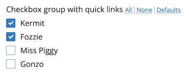 Quick links for checkbox groups