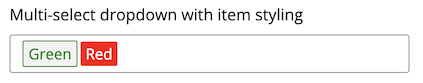Multi-select colored items